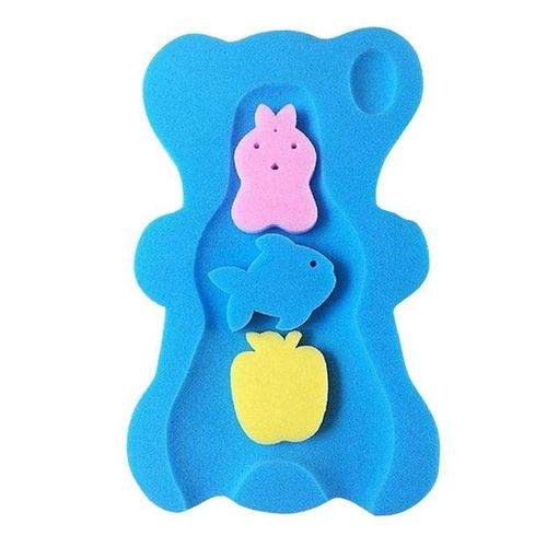 Infant Bath Sponge Cushion Comfy Baby Bath Mat Skid Proof Newborn Blue