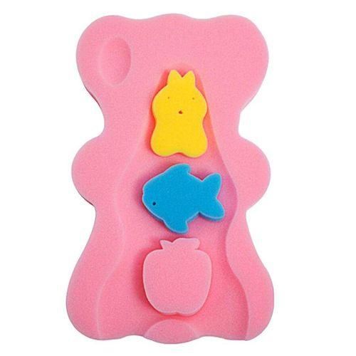 Soft Infant Bath Sponge Skid Baby Shower Mat Newborn Pink