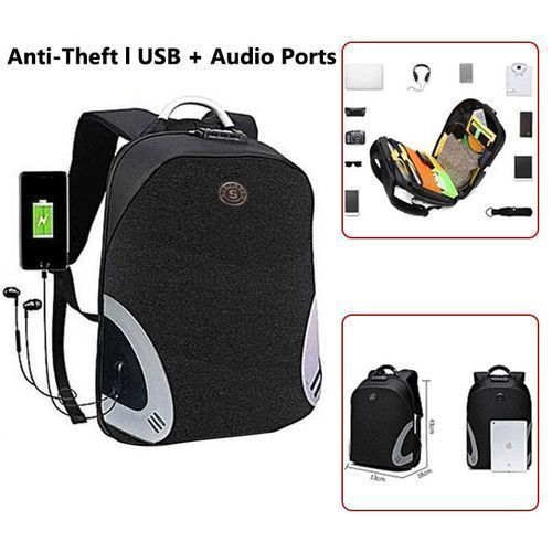 Anti-Theft Laptop Travel Bag - Black