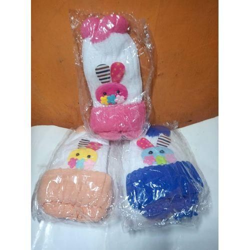 3Beautiful Stylish Baby Cap With Rope1 Free Baby Face Towel