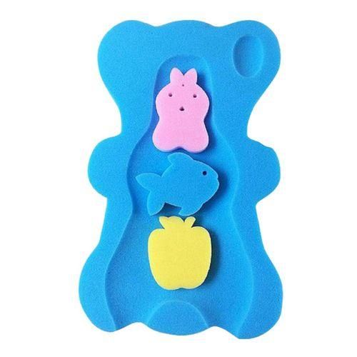 Sponge Infant Bath Cushion  Foam Bathroom  Mat Blue
