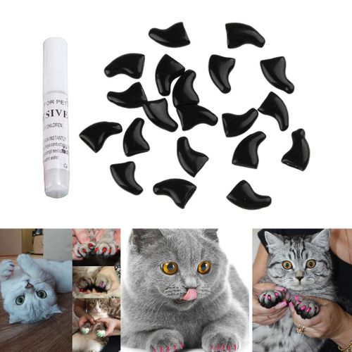 6 X 20Pcs Cat Claw Covers,Cat Claw Covers Soft  Black