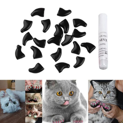 6 X 20Pcs Cat Claw Covers,Cat Claw Covers Soft  Black