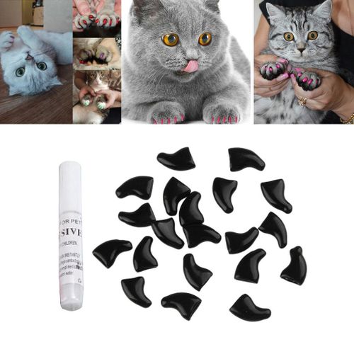 6 X 20Pcs Cat Claw Covers,Cat Claw Covers Soft  Black