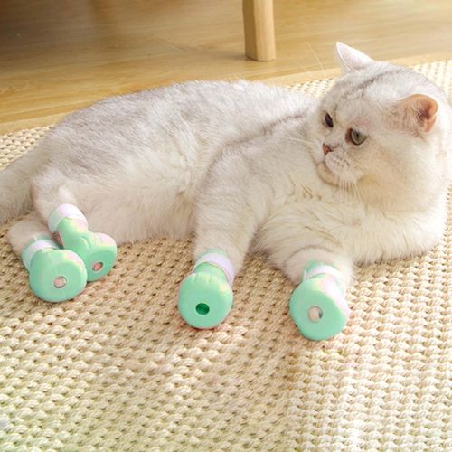 2 X 4 Pcs Cat Foot Covers Nail Gloves Cat Boots For