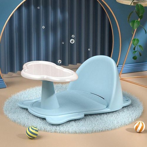 Baby Shower Bath Seat Sit Up Bathing For Newborn Kids Shower Blue