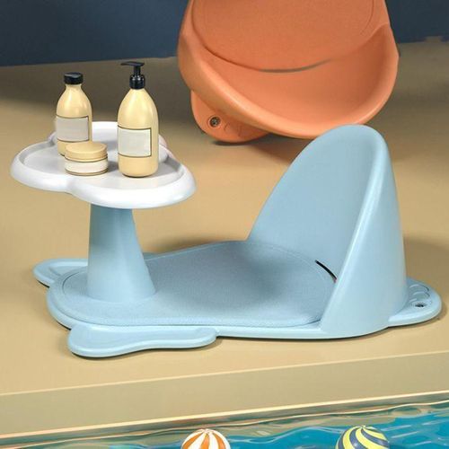 Baby Shower Bath Seat Sit Up Bathing For Newborn Kids Shower Blue