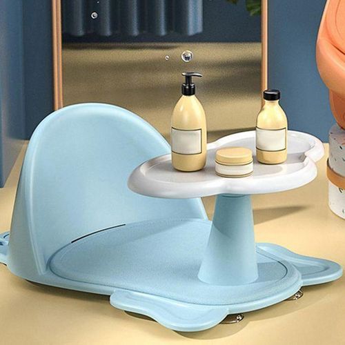 Baby Shower Bath Seat Sit Up Bathing For Newborn Kids Shower Blue