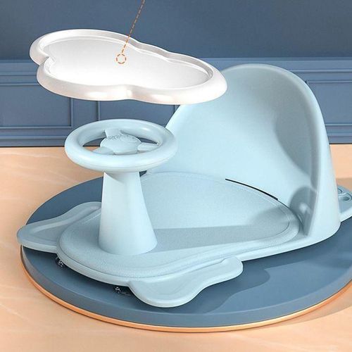Baby Shower Bath Seat Sit Up Bathing For Newborn Kids Shower Blue