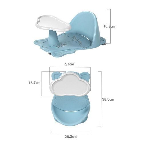 Baby Shower Bath Seat Sit Up Bathing For Newborn Kids Shower Blue