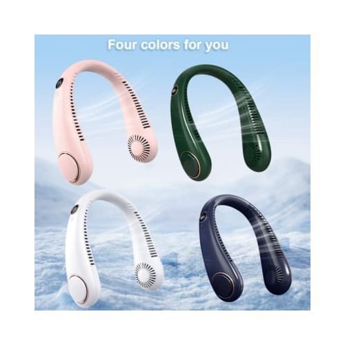 Leaf Less Neck Hanging Small Fan USB Charging Outdoor Portable Portable Sports Neck Hanging Fan White