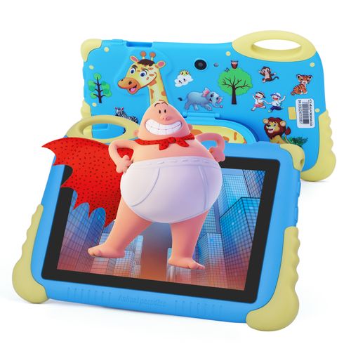 C Idea 7 Inches Kids Tablet, Dual Cameras Sim 6Gb RAM 128GB ROM Android 9 Tablets With Low Price- Blue