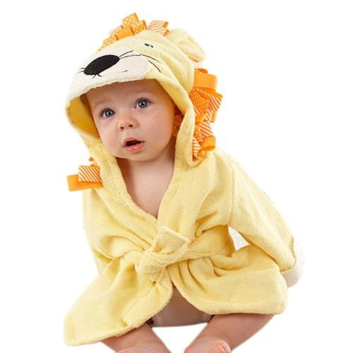 Embroidered Soft Baby Gown Bath Robe Animal Design Infant Dressing Clothes New,6 NO5112