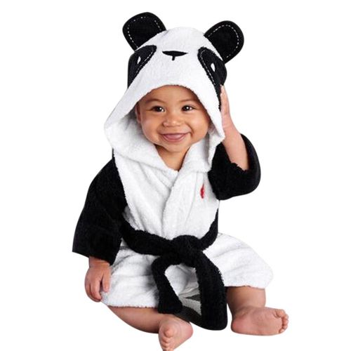 Bath Towel Blanket Bathrobe Night Gown Hooded Wrap Cute Panda for Children Baby New,90cm NO5111