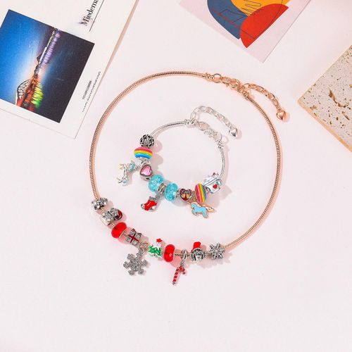 Amazon Hand Decorated Christmas Countdown Calendar Gift Box Set diy Beaded Bracelet Creative Bracelet Gift Wholesale Two bracelets