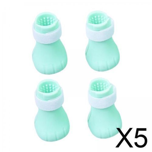 5 X 4Pcs Anti-Scratch Boots Silicone Cat Shoes Rubber  Paw