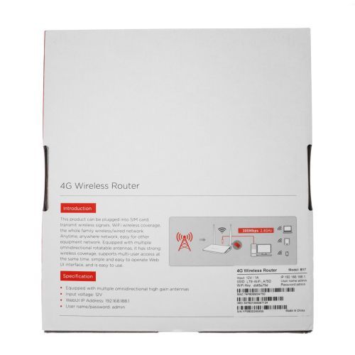 BVOT B17 4G LTE Wireless Wi-Fi Router - Transfer Rate Up to 300Mbps - White