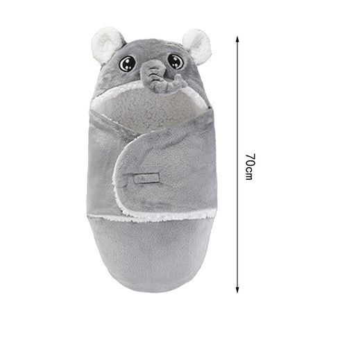 Newborn Swaddle Wraps Wrap Hat Absorbent Towel Gray 70cm