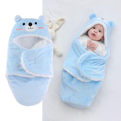 Newborn Swaddle Wraps Wrap Hat Lightweight Lovely Blue