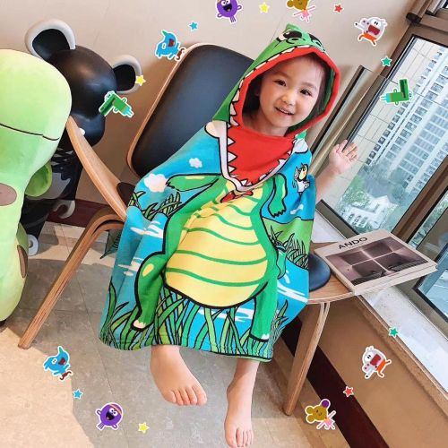 Kids Soft Hooded Towel Wrap Breathable Quick-drying Microfiber Bath Robe for 3-8 Years Boys and Girls NO5278