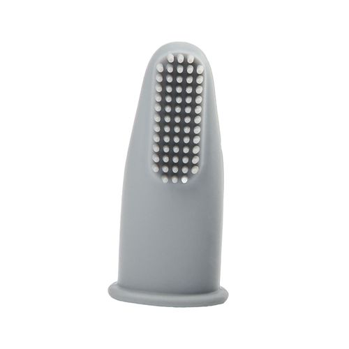 2 Silicone Finger Toothbrush Kids Finger Toothbrush Grey