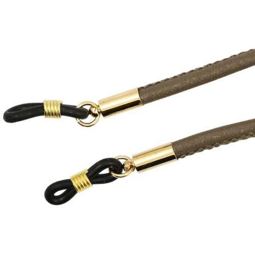Sport Eyeglasses Holder Cord PU Leather Rope Strap Sunglasses Brown