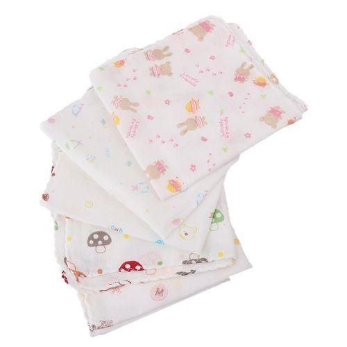 5Pcs Infant Feeding Double Gauze Handkerchief Towel Baby