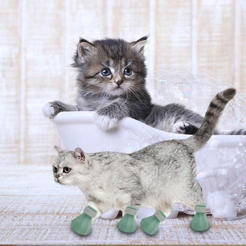 4x Cat Boots Shoes Booties Anti Scratch Pet Grooming