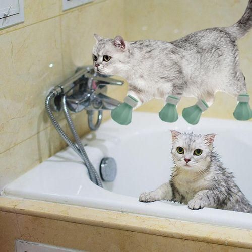 4x Cat Boots Shoes Booties Anti Scratch Pet Grooming