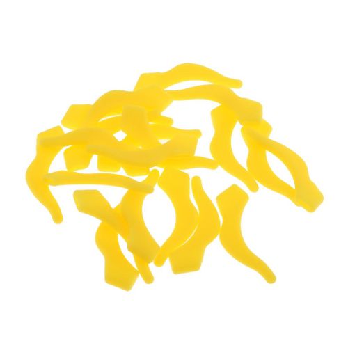 10 Pairs Silicone Eye Glasses Temple Tips Ear Hooks Grip Holder Yellow