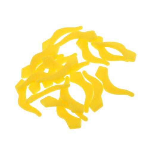 10 Pairs Silicone Eye Glasses Temple Tips Ear Hooks Grip Holder Yellow