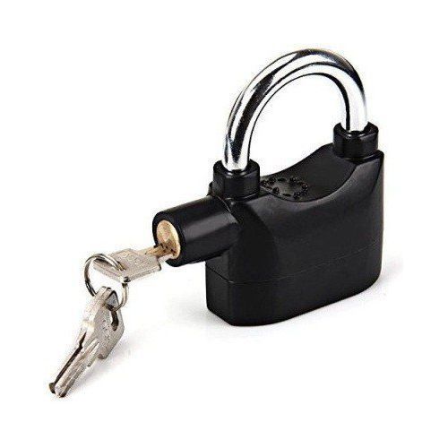 Original Top Security Siren 110db Alarm Padlock -Zinc Alloy - Black