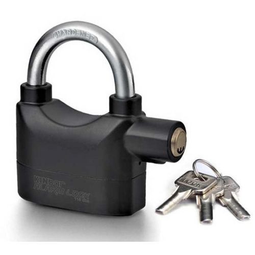 Original Top Security Siren 110db Alarm Padlock -Zinc Alloy - Black