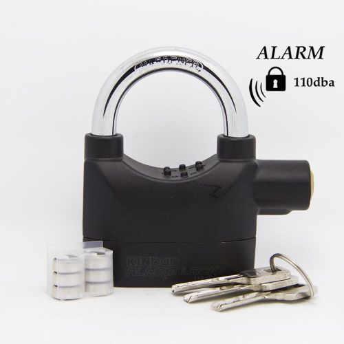 Original Top Security Siren 110db Alarm Padlock -Zinc Alloy - Black