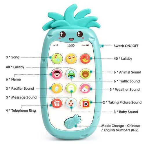 Mobile Phone Toy With Light Music  Sounds Silicone Teether