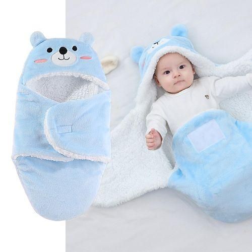 Newborn Swaddle Wraps Wrap Hat For Little Children Blue