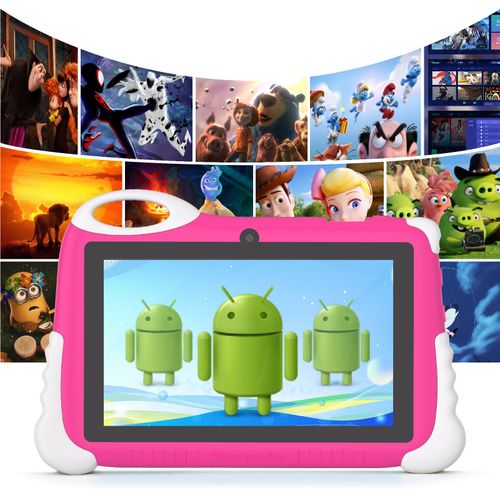 C Idea 7 Inches Kids Tablet, Sim Dual Cameras 6GB RAM & 128GB ROM Android 9 Tablets With Low Price -Pink