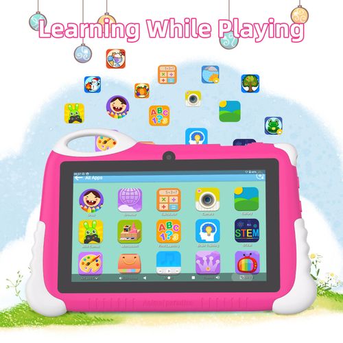 C Idea 7 Inches Kids Tablet, Sim Dual Cameras 6GB RAM & 128GB ROM Android 9 Tablets With Low Price -Pink