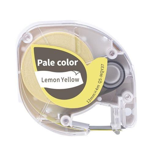12mm Label Ribbon Gray Word On Lemon Yellow Thermal Transfer