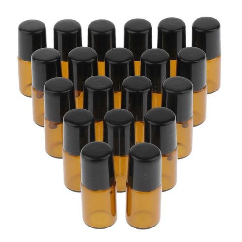 20pcs Empty Portable Roll On Glass Bottles For Essential Oil Perfumes