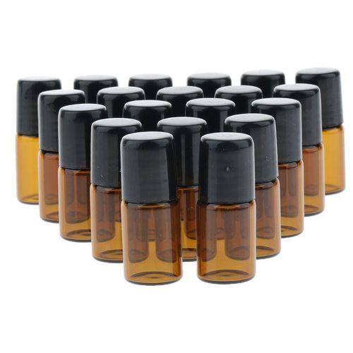 20pcs Empty Portable Roll On Glass Bottles For Essential Oil Perfumes