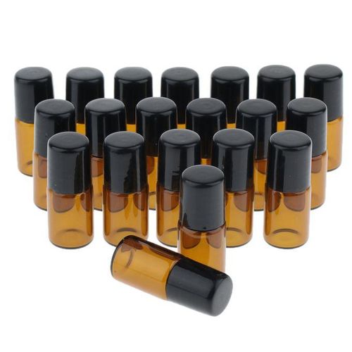 20pcs Empty Portable Roll On Glass Bottles For Essential Oil Perfumes