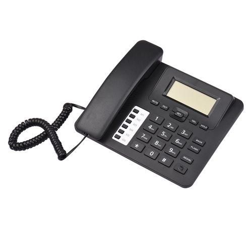 Black Corded Phone Desk Landline Phone Telephone DTMFFSK