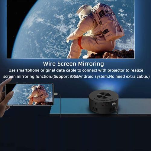 T200 1500LM 1920x1080P LED Mini Projector, AU PlugBlack