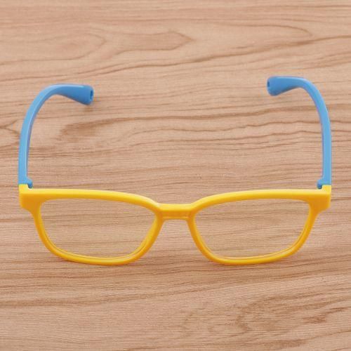 Trendy Antiblue Light Silicone Eyeglass Children Yellow Frame Yellow