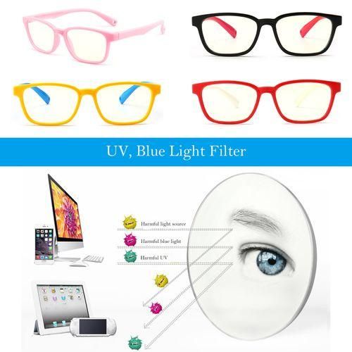 Trendy Antiblue Light Silicone Eyeglass Children Yellow Frame Yellow