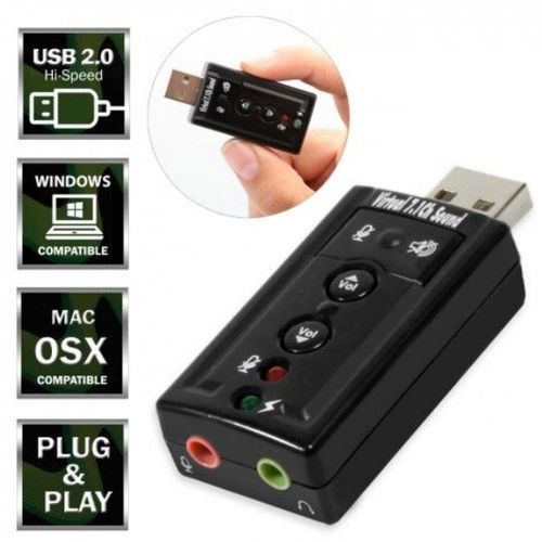 Usb External Sound Card Audio Mini Adapter-Black