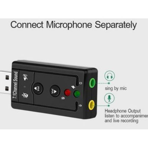 Usb External Sound Card Audio Mini Adapter-Black