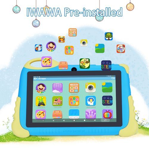 C Idea 7 Inches Kids Tablet, Sim Dual Cameras 256Gb Android 9 Tablets With Low Price Green