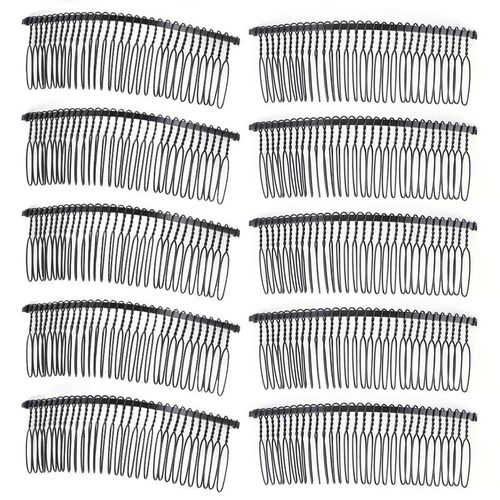 10Pcs Metal Wire Hair Combs 30 Teeth Bridal Wedding Veil Comb Bridal Hair Comb Multifunctional DIY Hair Clips for Hair Styling